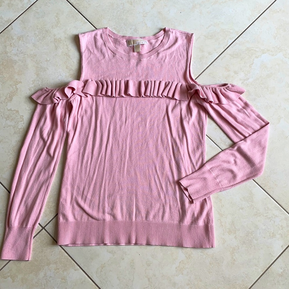 Pink off-shoulder Michael Kors shirt